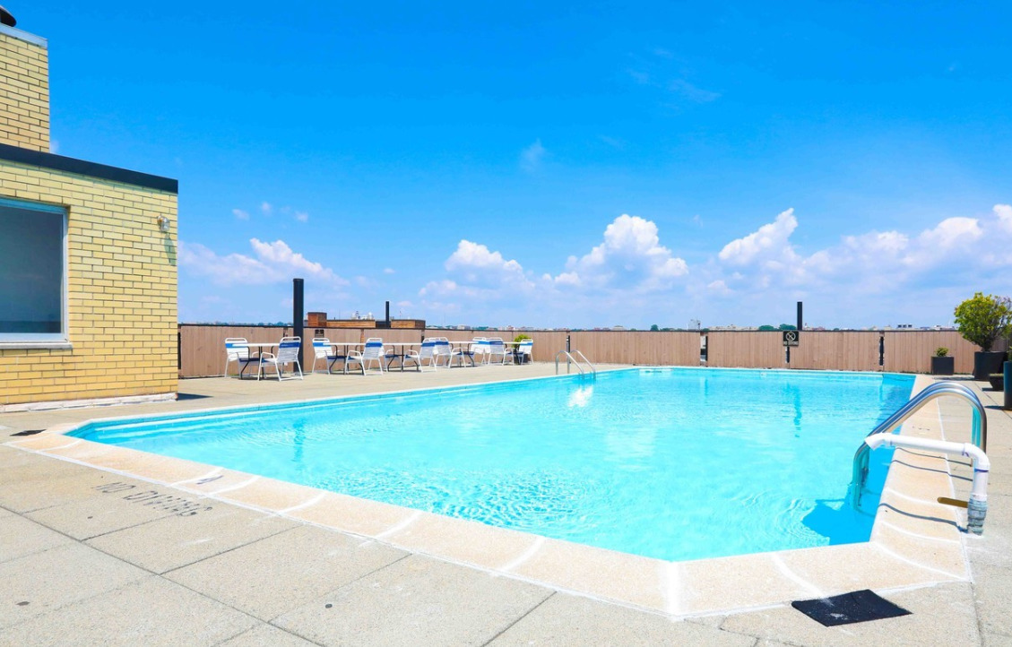 the seville's rooftop pool with panoramic views of washington dc